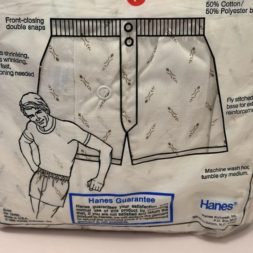 Mens Vintage Hanes Gripper Boxers 3 Pack Size 32 Sealed Deadstock Underwear Snap